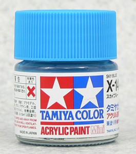 TAMIYA 壓克力系水性漆 10ml 亮光天藍色 X-